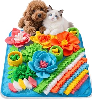 Ankilo Snuffle Mat for Dogs Cats Rabbits 15.4x15.4 Inch Felt Wool Slow Feeder Anti-Slip Foraging Mat Relieves Anxiety