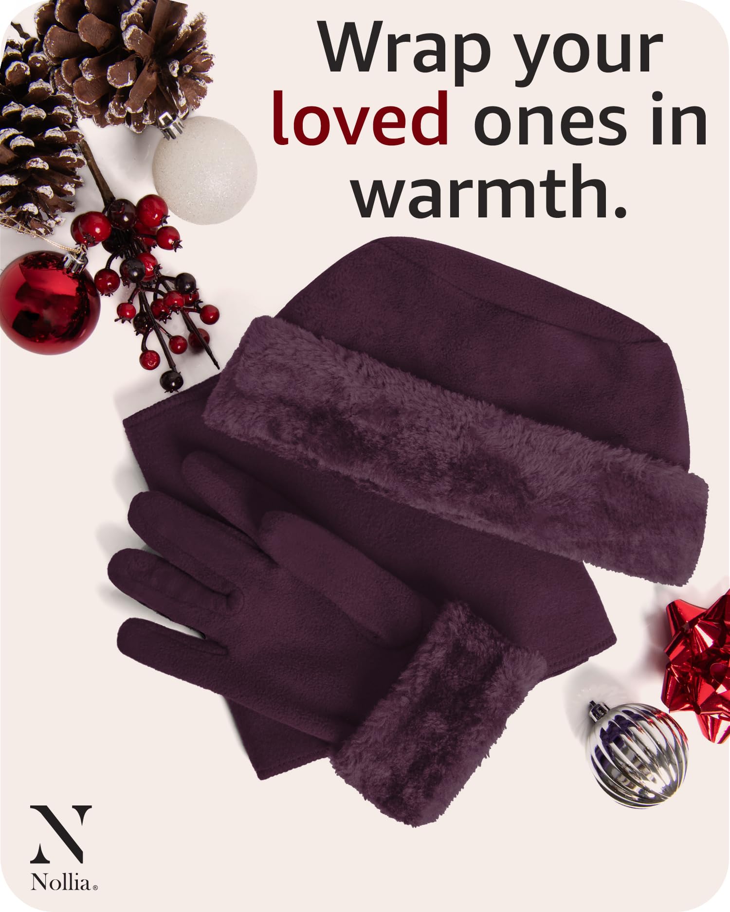 boxed-gifts Women's Warm Fleece Winter - Women's Hat and Glove Set + Hats Gloves Scarves for Women