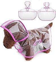 PETCUTE Manteau de Pluie Imperméable pour Chien avec Capuche,Imperméable pour Chien en PVC Transparent,Manteaux imperméables pour Chiens avec Fermeture à Boutons,pour Les Jours de Pluie