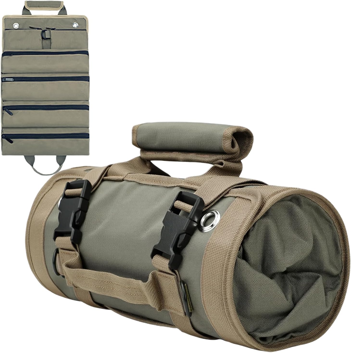 Yobobo Roll-Up Tool Bag Organizer: 6-Pocket Home Garage Storage for Garage-Workshop Dads — Easy to Carry — Stores Wrenches Screwdrivers & Pliers — 1200D Oxford Durable & Tear-Resistant