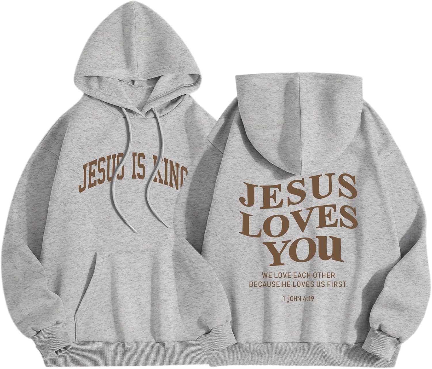 Sulayesh Christian Jesus Loves You Hoodies Women Religious Faith God Jesus Is King Sweatshirts Bible Verse Inspirational Tops