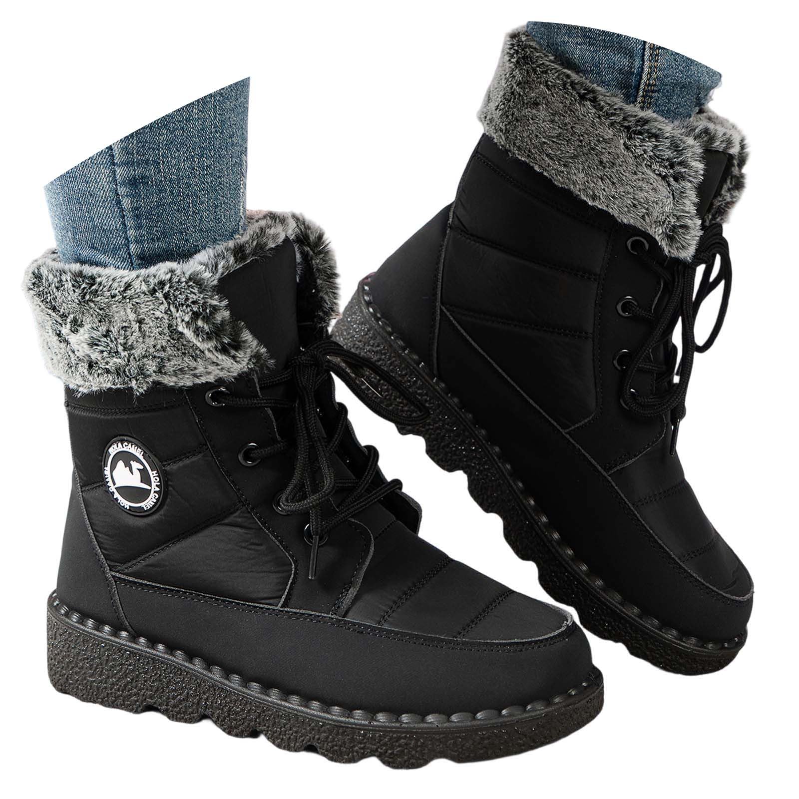 Apres Ski Femme Bottes De Neige Botte Hiver Imperméable Bottines Boots Fourrées Apres-Ski Chaussure Bottine Botas Chaussures Glacia Barefoot Grand Froid Fourrée D'hiver Chaude Randonnée Après-Ski