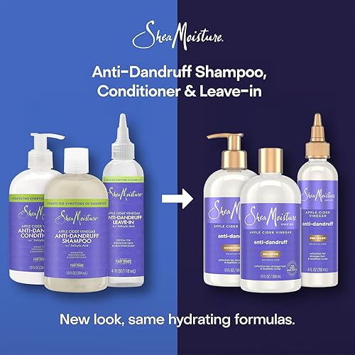 Miniatura 7 de Shea Moisture - Champú para caspa (12 onzas) + acondicionador (12 onzas) + prelavado (4 onzas) anticaspa paquete de 3 piezas con ácido salicílico y