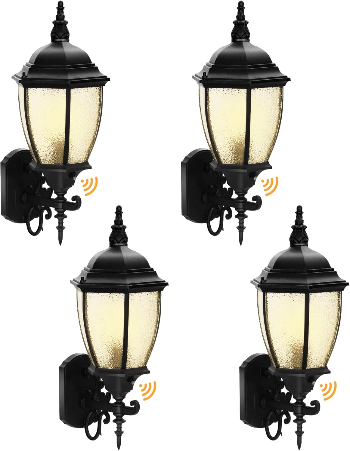 22" Outdoor Porch Lights,Dusk to Dawn Black Wall Lights Outdoor with 100% Die-cast Aluminum, Waterproof Exterior Wall Lights with E26 Socket, Great for Front Door, Garage, Porch, Patio