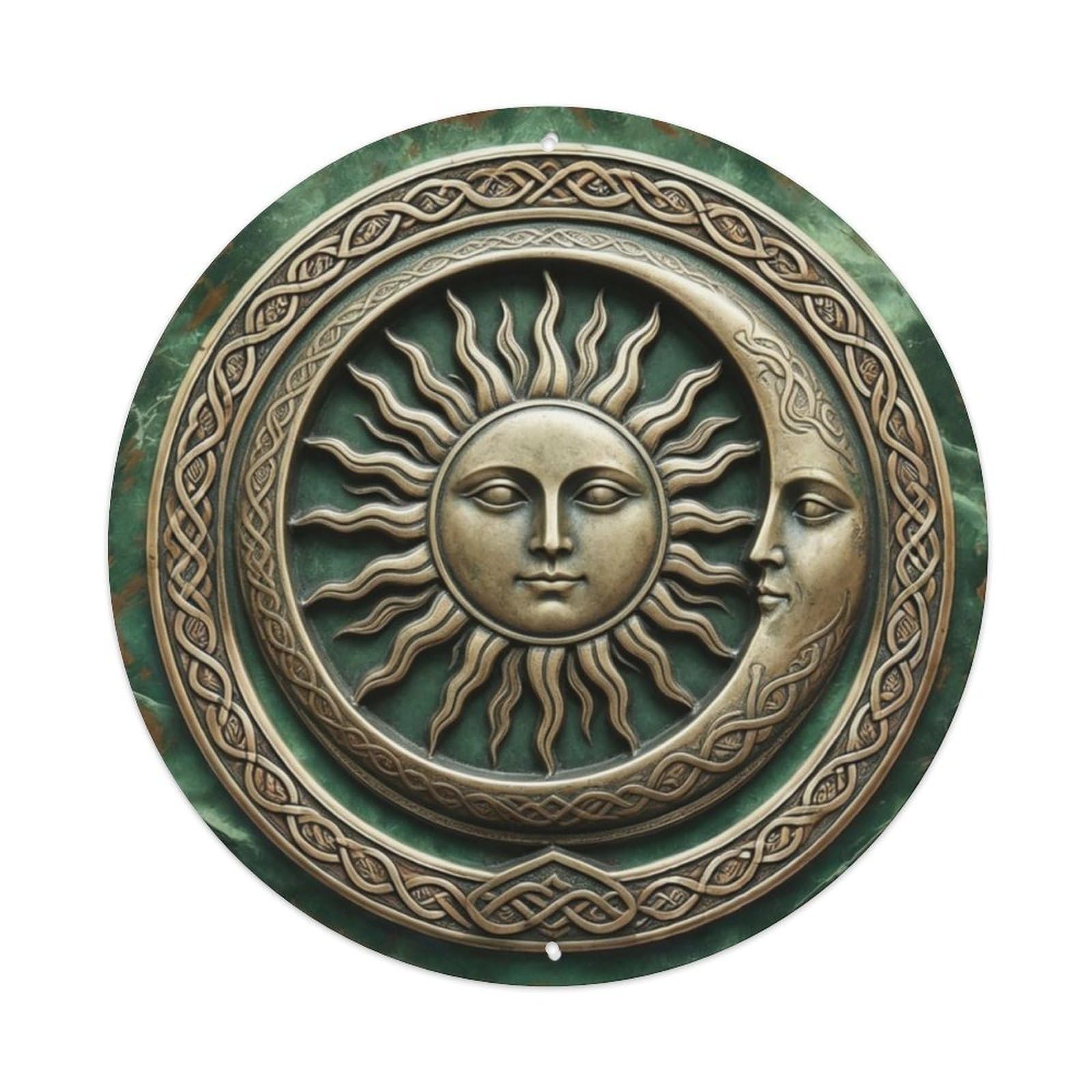 Celtic Sun And Moon Knotwork Metal Tin Sign Plaque