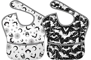 Bibs Cute Baby Stuff 2Packs for 6-24 Months Waterproof Washable Fabric Baby Bat