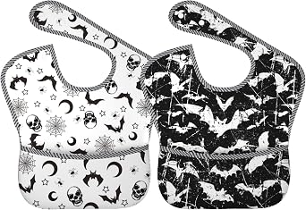Bibs Cute Baby Stuff 2Packs for 6-24 Months Waterproof Washable Fabric