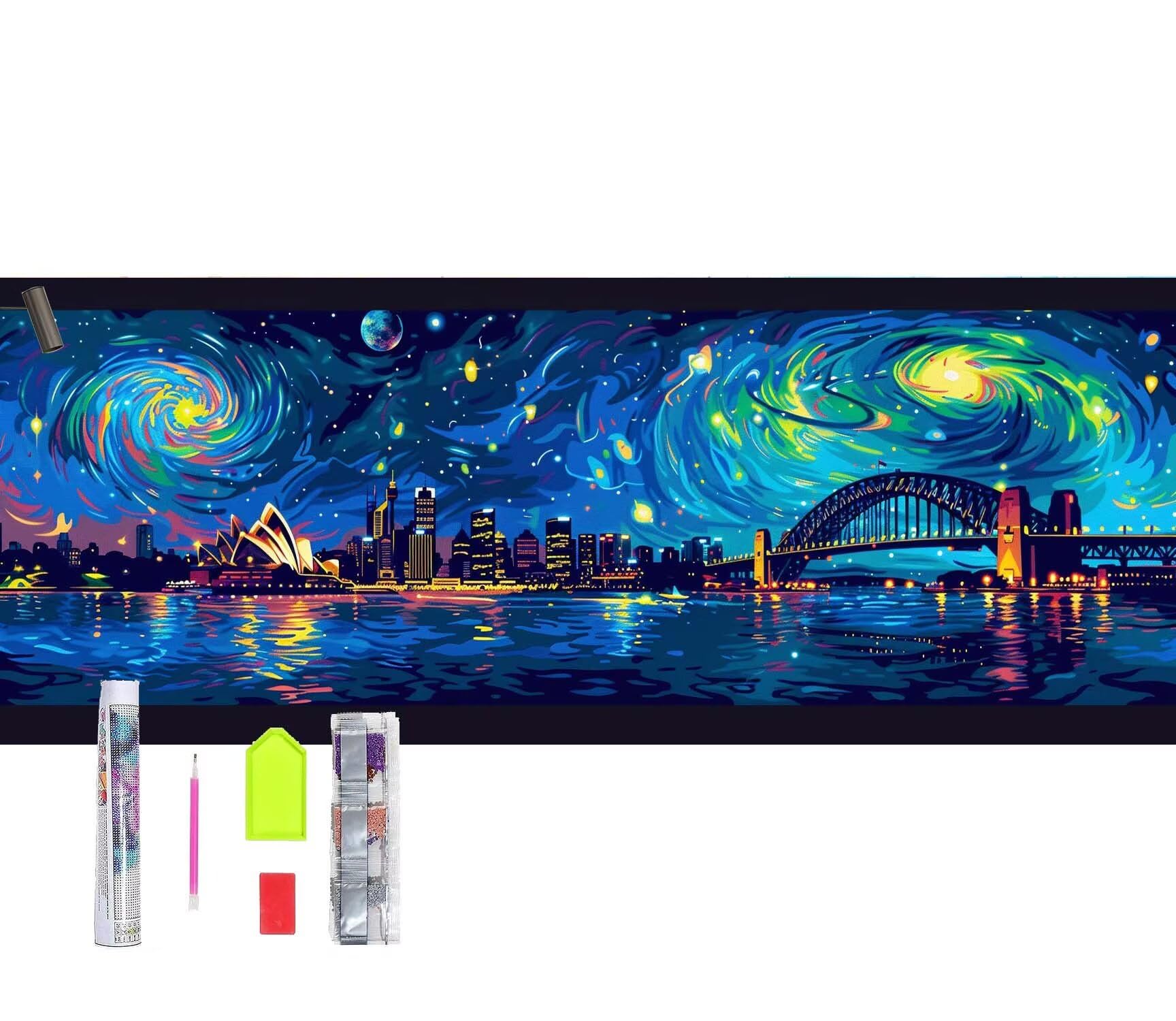 Diamentowe malowanie krajobraz diamentowy obraz dla dorosłych Sydney diamentowe malowanie dla majsterkowiczów, DIY kryształowa układanka diamentowa haft krzyżykowy mozaika rękodzieło, dekoracja domu