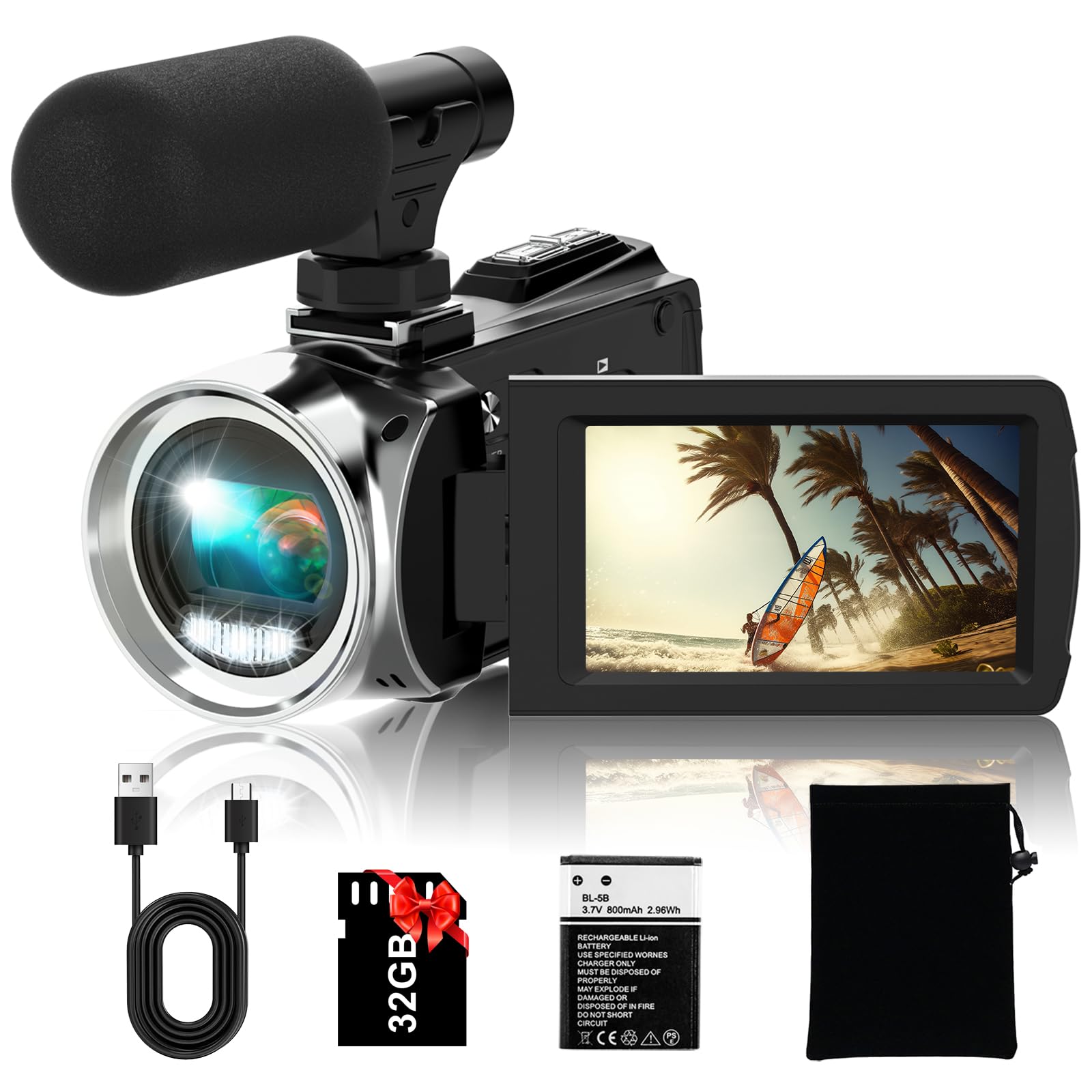 Amazon.com : Rawiemy Video Camera Camcorder FHD 4K 36MP Vlogging