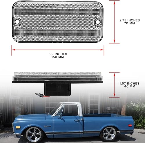 Miniatura 8 de Luces de posición laterales LED de repuesto para camionetas Chevy C/K 1968-1972 1968-1995 Serie G G10 G20 Van ámbar delanteras y traseras rojas