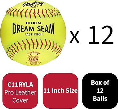 Rawlings | Official Dream Seam Fastpitch Softballs | USA/ASA | 11