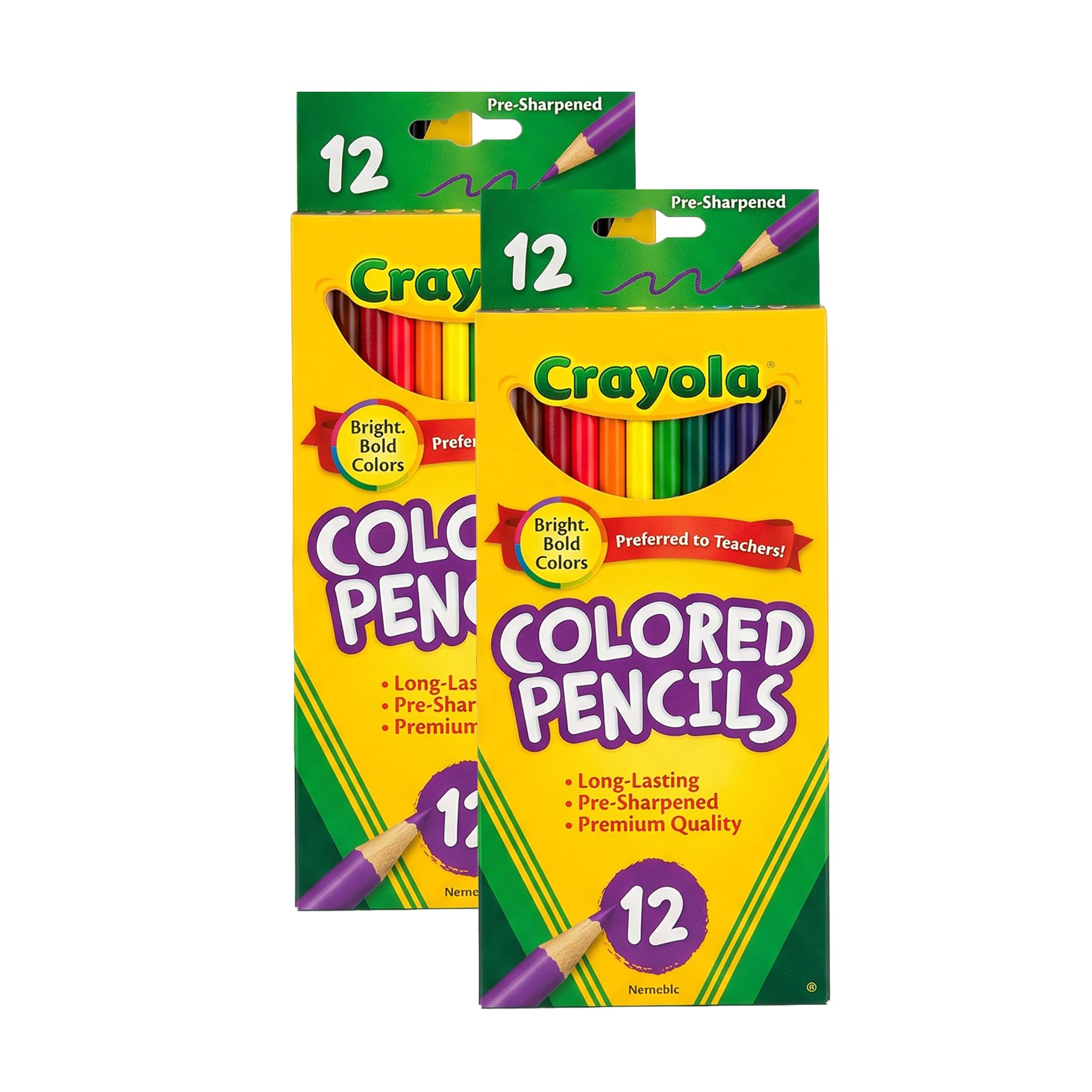 Crayola Bulk Colored Pencils for Kids (24pk) - 12 Assorted Colors, Art Supplies For Crafts &amp; Coloring Books, Bulk Preschool &amp; Kindergarten Classroom Supplies (Packaging May Vary) (Pack of 2)