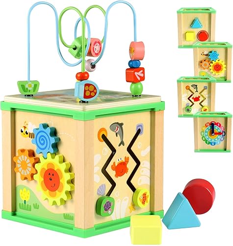 Lewo - Cubo de actividades de madera para niños pequeños