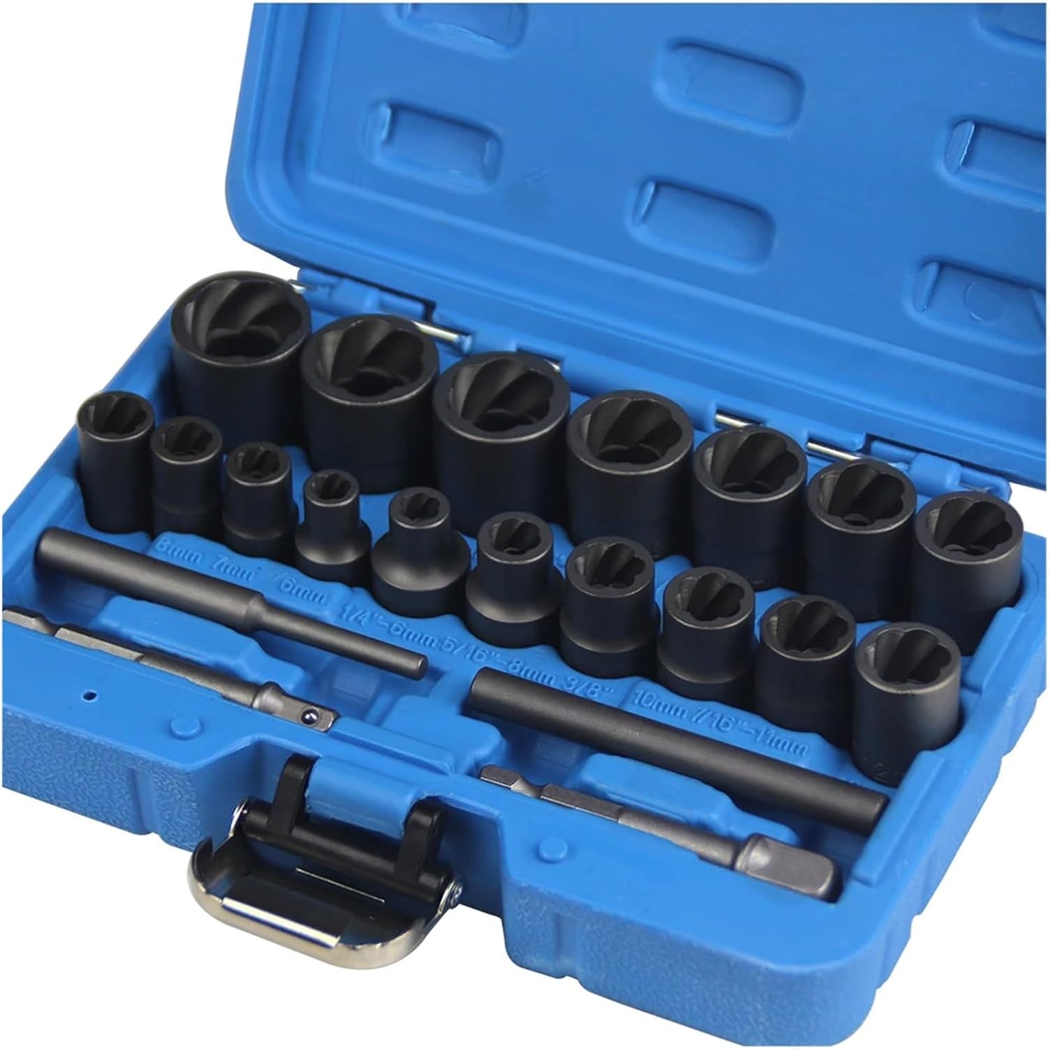 21pcs Screw Bolt Extractor Set Rusted Screw Extractor Maintenance Portable Broken Nut Remover Compatible with Construction Auto Strip Screws