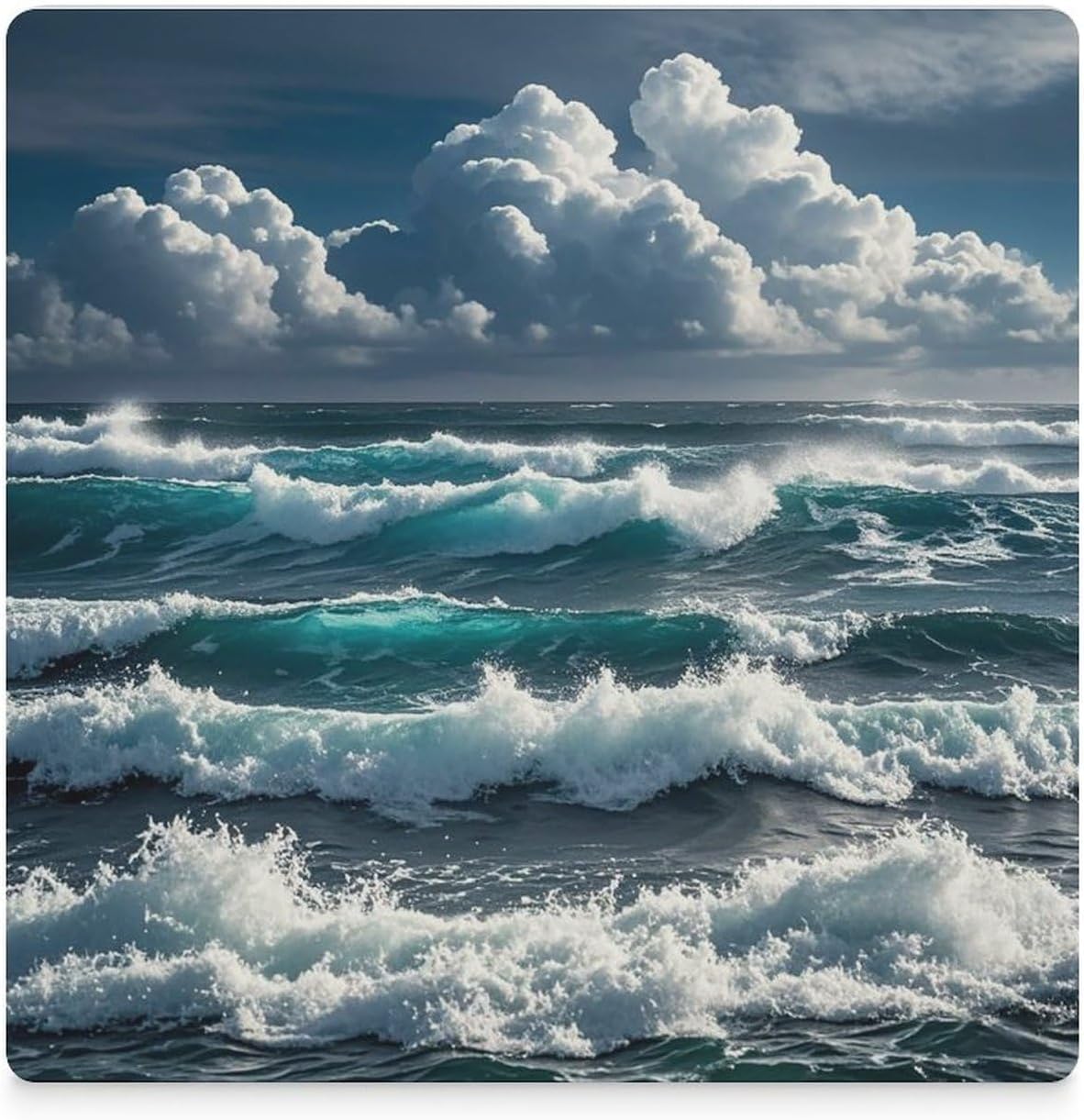 Wild Seas Coasters Absorbent Ceramic Coasters for Drinks Coaster with Cork Backing for Table Protection Square Drink Cup Mat Modern Style Coaster for Coffee Table