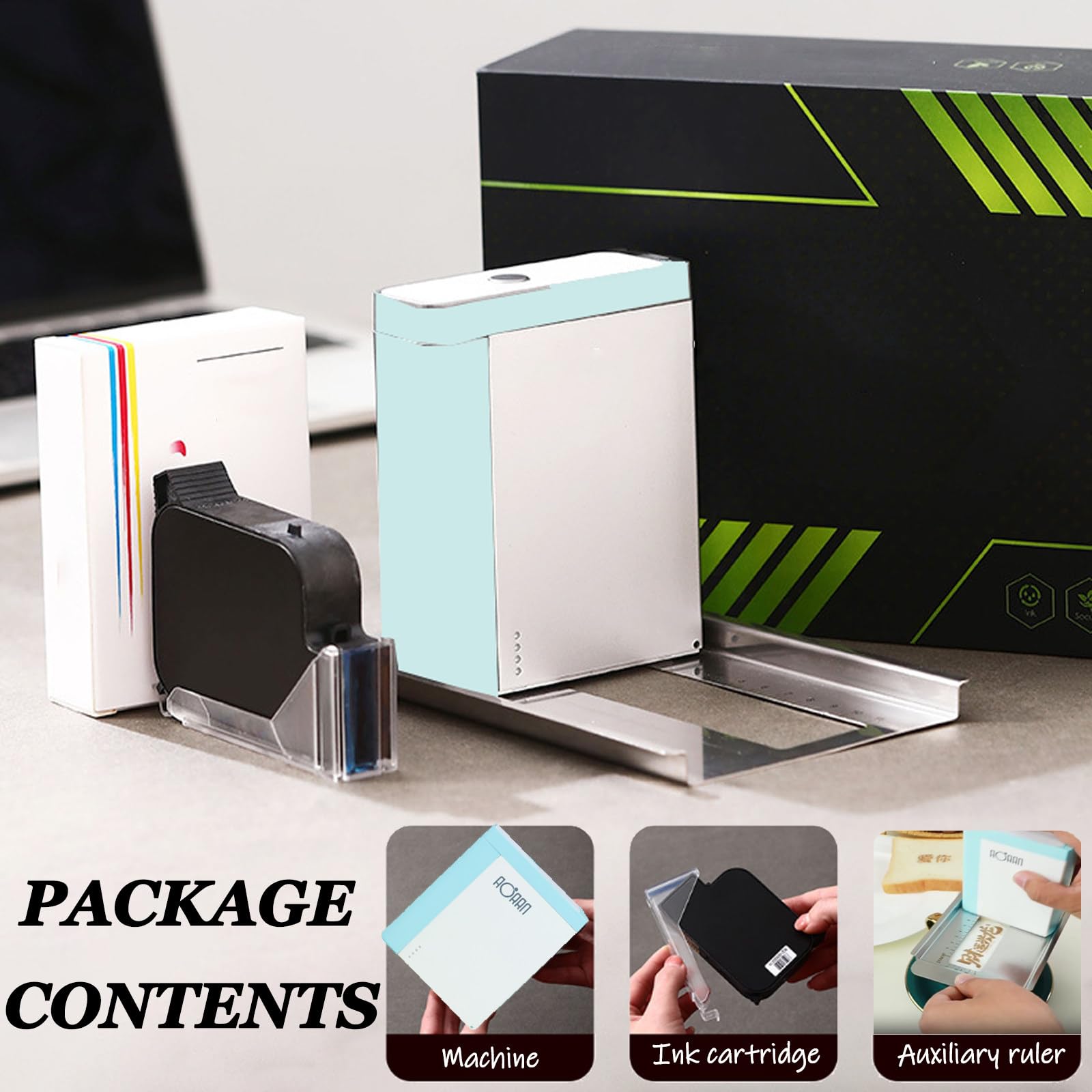 Piccola Stampante Alimentare A Getto D'inchiostro Immagini Personalizzabili Testo Sulle Torte Biscotto Schiuma USB C Ricaricabile Leggero Strumento Creativo Stampante Per Torte Brown+Black+Red