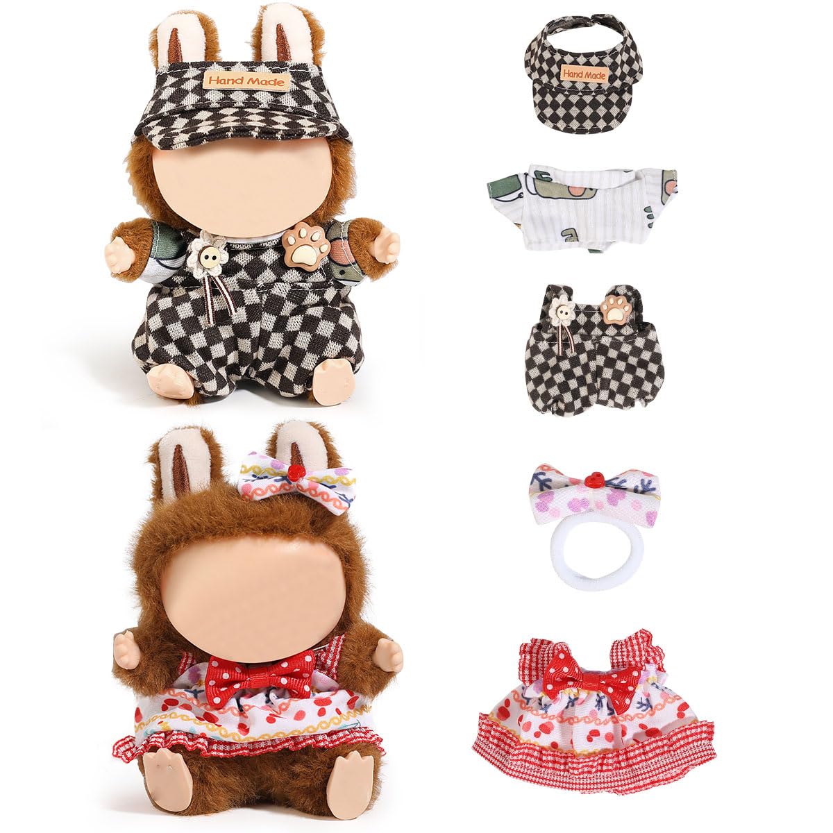 Labubu Puppen Kleidung Set - Outfit Für 15cm Plüschtier Hellviolett