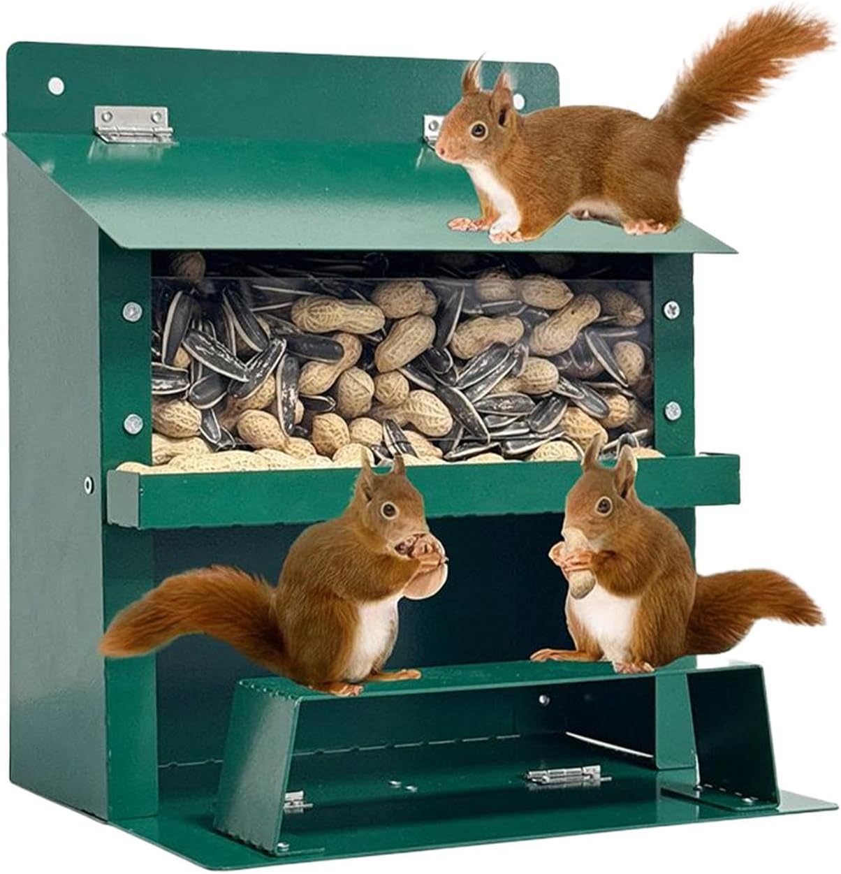 Squirrel Picnic Table Feeder - Metal Food Feeding Holder - Squirrel Corn Cob Table - for Garden Yard Lawn Courtyard Park Farmhouse Field Deck Terrace