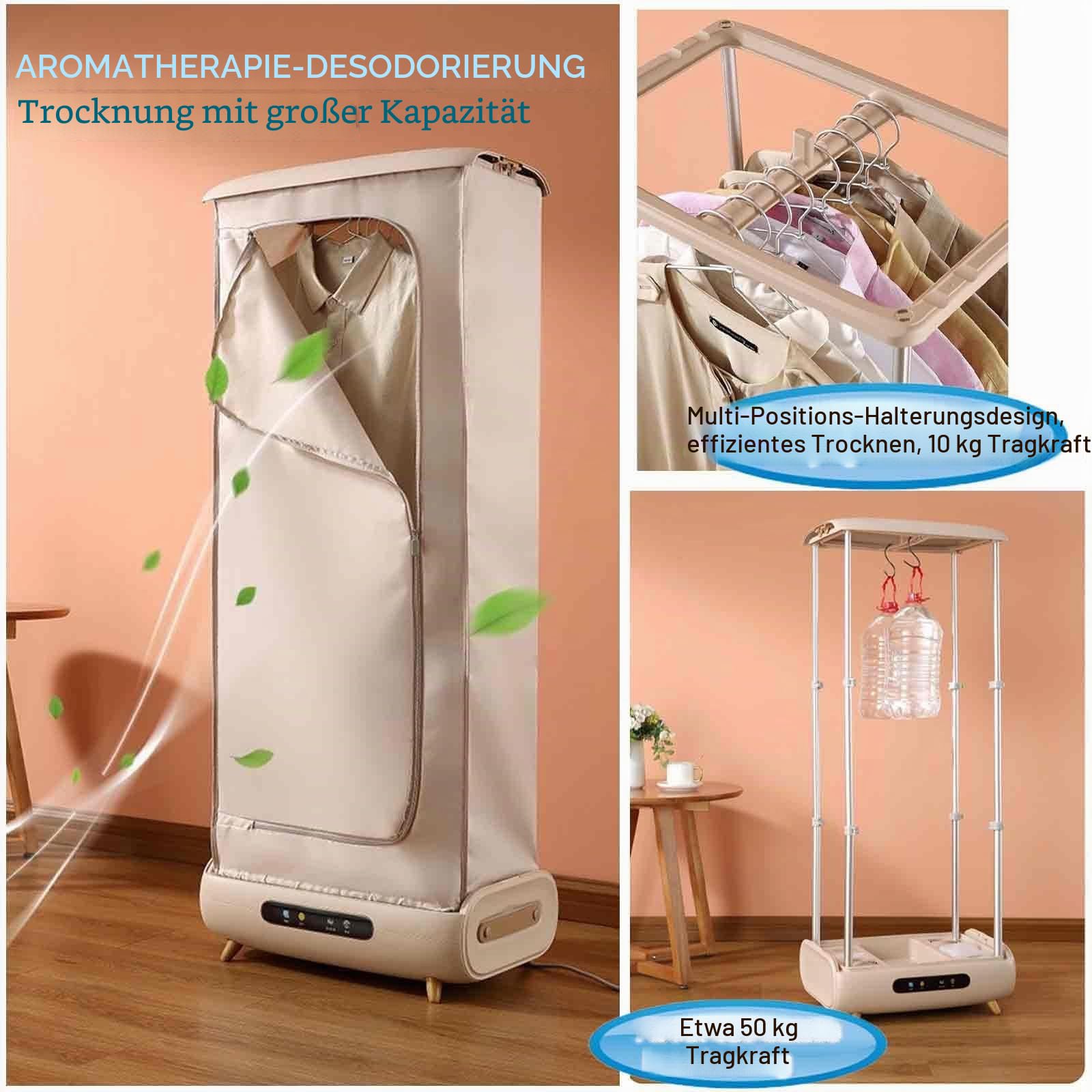 Maschine zum Bügeln und Falten von Kleidung, Trockner mit Dampf, 360 ° Heißluftzirkulation, intelligenter Timer für 240 Minuten