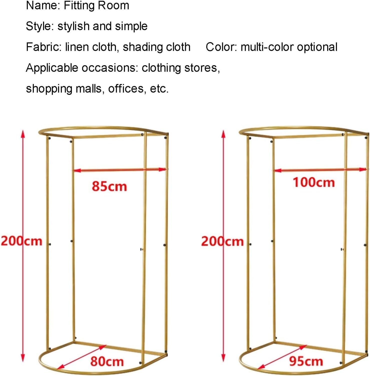 Standing Work Clothes Changing Room Changing Room Camp Toilet Changing Room Dressing Room Curtain Kit and Metal Frame Foldable Simple Dressing Room (15 Colors, Size: 80x200cm)