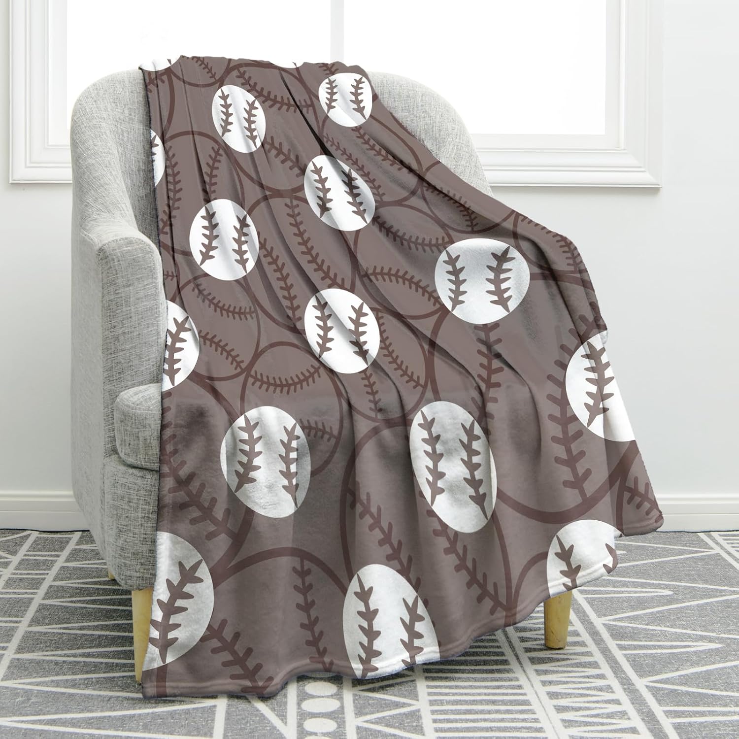 Jekeno Soccer Balls Blanket Gifts for Boys Men Dad Husband Son Birthday Christmas Party Decorations Sports Themed Print Presents Decor Home Couch Sofa Bed Soft Cozy Plush Throw for Kids Adults 50"x60"