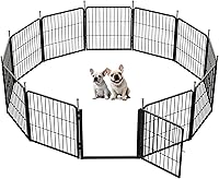 Vista 18 de SunsGrove Corralito para perros al aire libre, resistente de 32 pulgadas, 8 paneles, corralito para perros pequeños y medianos, cerca para perros