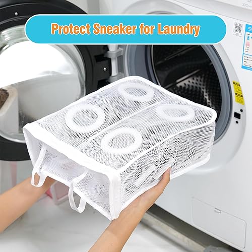 Miniatura 2 de 2 bolsas de lavado de zapatos de malla para lavandería, bolsas de malla para zapatos de gimnasio, zapatillas de deporte, pantuflas