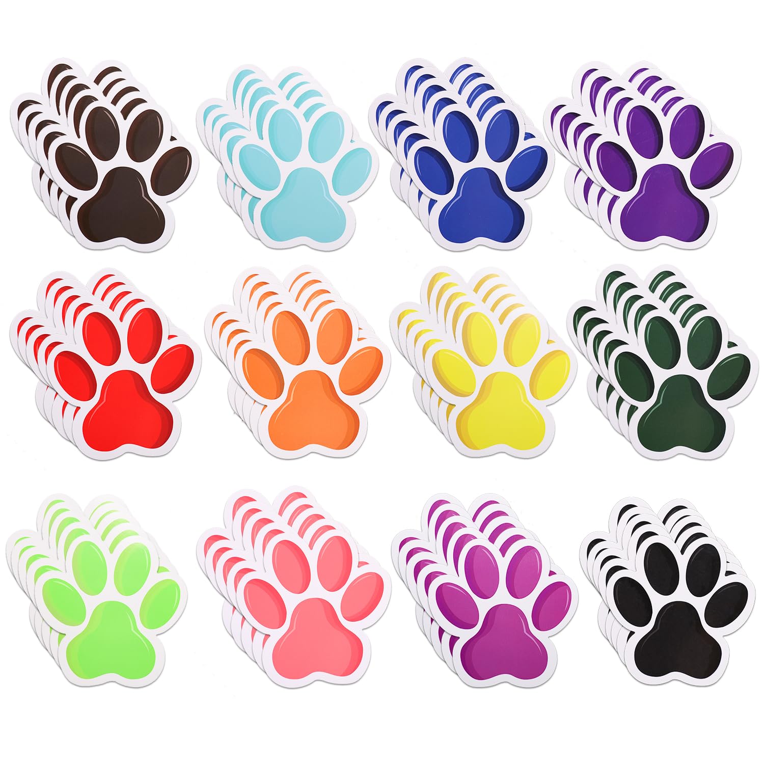 60pcs Paw Prints Cutouts