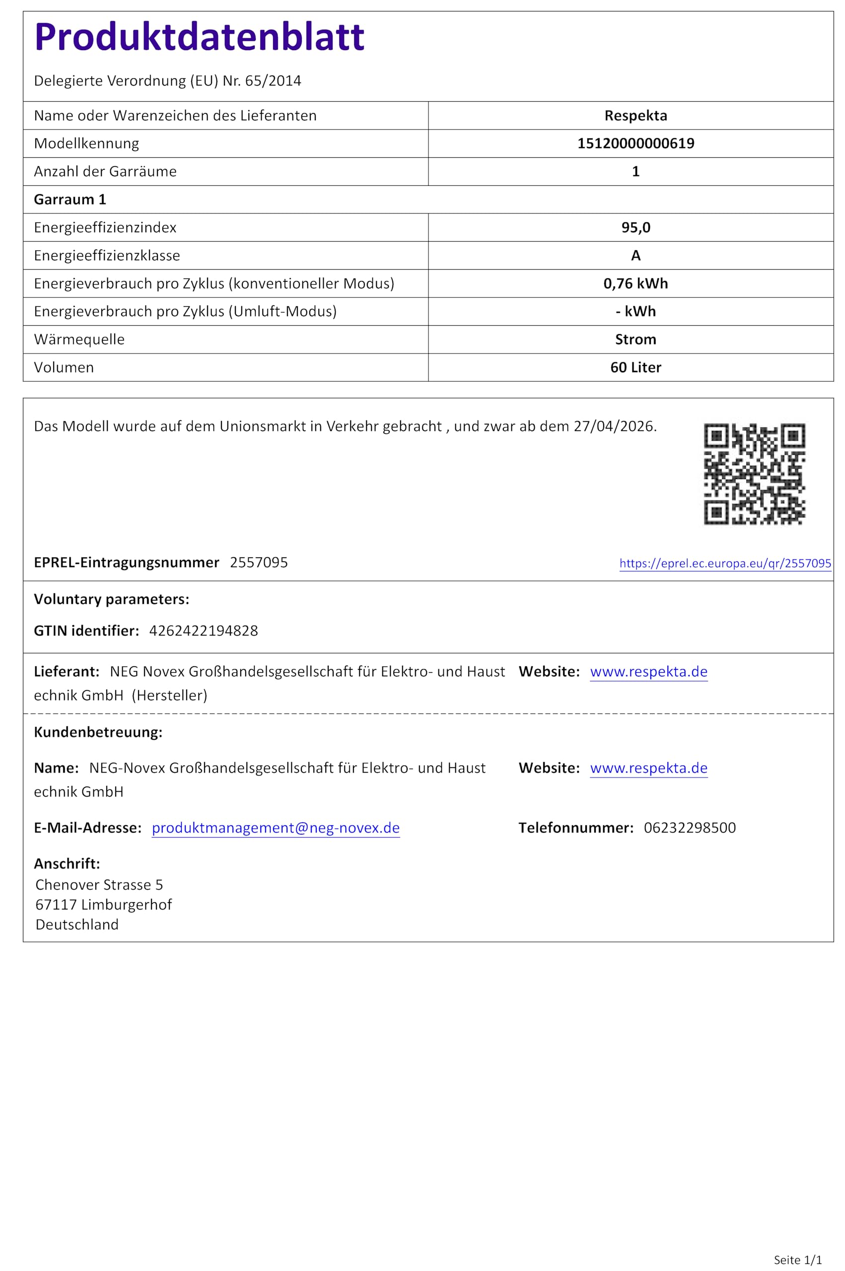 Respekta Einbau Herdset Viktor| Backofen mit Glaskeramikkochfeld | 60 Liter Garraum | Energieeffizienzklasse A | 4 Kochzonen | 6 Leistungsstufen | schwarzes Glas | Einbauherd Set 60 cm