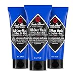 Jack Black All Over Wash Face, Body & Hair Cleanser, 3 Fl Oz - Citrus, Mint & Oakmoss - Mens Face Wash, Body Wash, Shampoo, Hair Care, Multi-Purpose Body Wash Men, Sulfate-Free, Pack of 3
