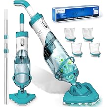 Telescopic Pool Vacuum Cleaner for Ground Pool, 3 in 1 Cordless 19 GPM, Strong Suction, Up to 60 Minutes, Handheld Rechargeable Pool Vacuum Cleaner for Pool, Spa, Hot Tub, Fish Pond