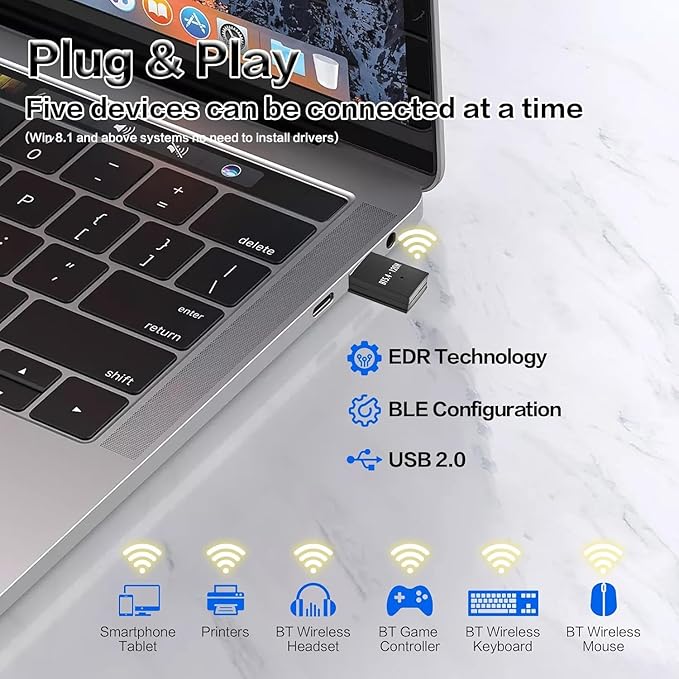 Adaptador USB Bluetooth 5.4 JAPOO de Largo Alcance para PC miniatura 2