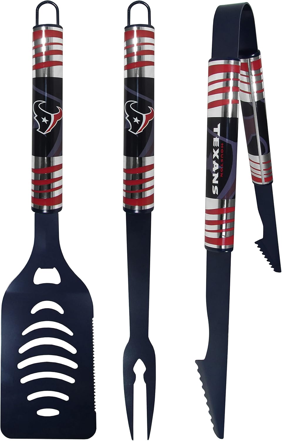 Siskiyou Sports NFL Houston Texans 3 pc Color BBQ Tool Set, Team Colors, One Size