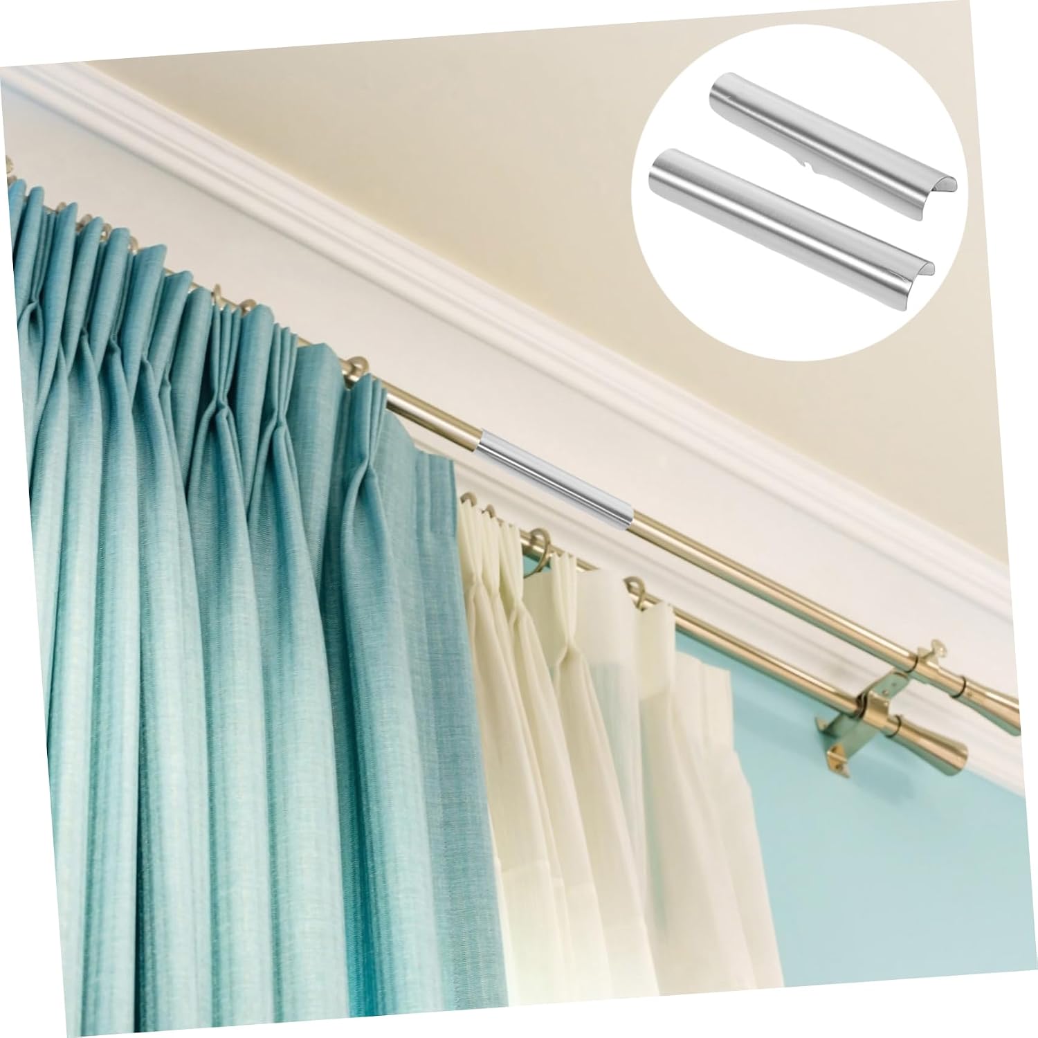 10pcs Curtain Pole Connector Drapery Rod Connector Roman Rod Parts for Curtain Track