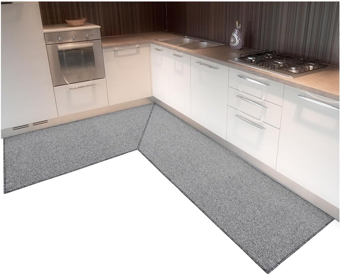 Custom Made Corner Kitchen Rug Solid Color Edged Flat Weaving Retro Non ...