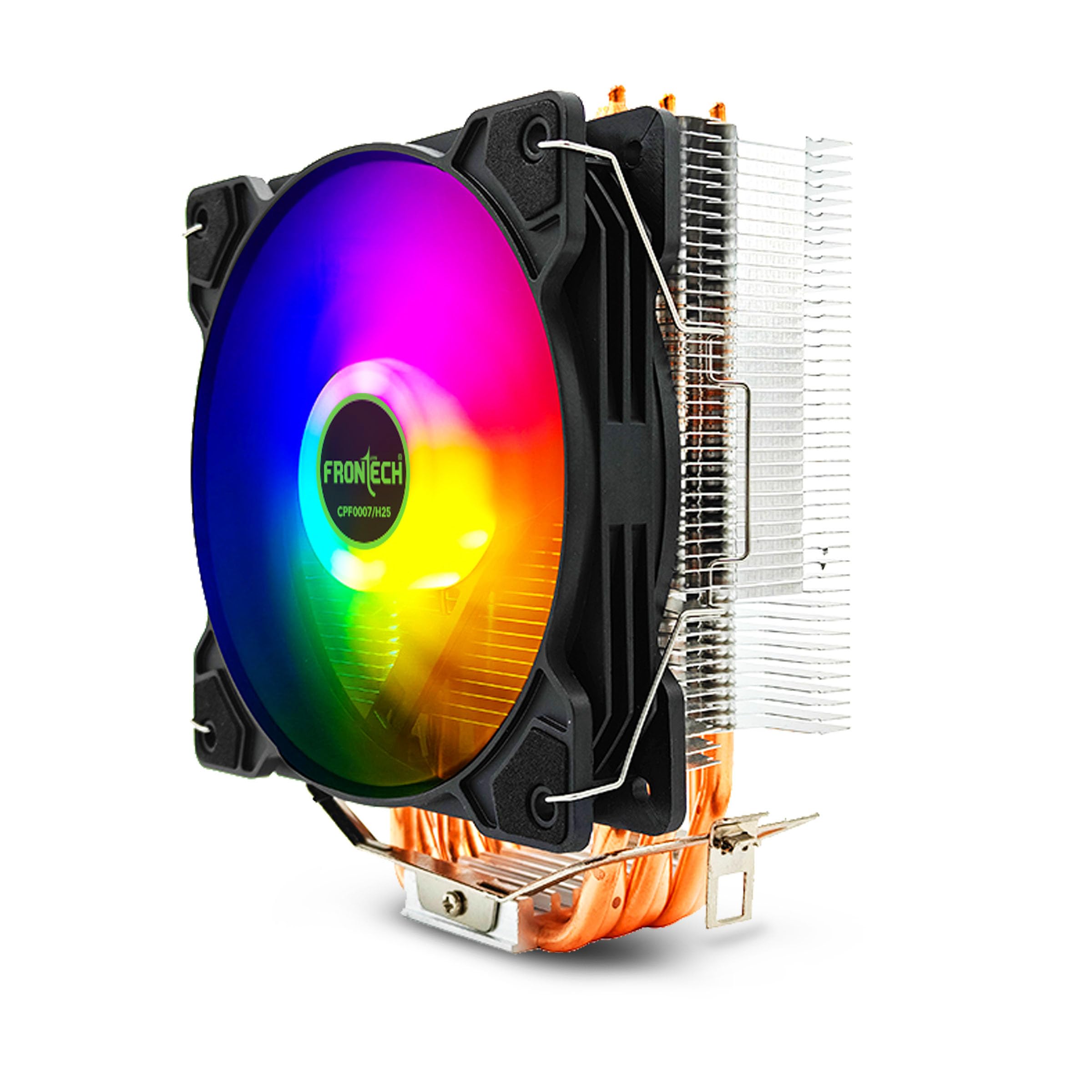 Frontech 630A CPU Air Cooler | 6 Copper Heat Pipes, 120mm RGB Fan, 1800 RPM | Supports LGA 1700 & AM5 | PWM 4-Pin + ARGB 3-Pin | Super Silent Cooling with Heatsink (CPF-0007)-image-44