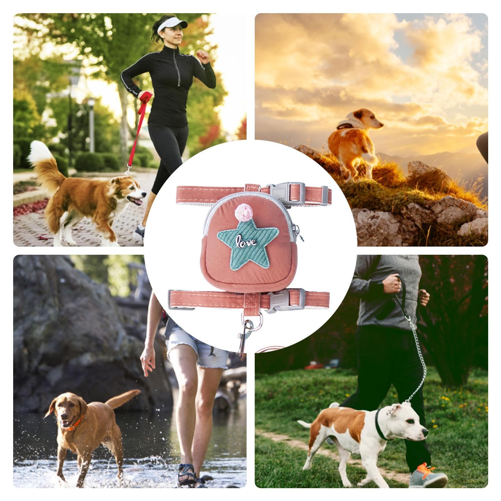 Zankie arnés Mochila para Perro - Mochila con arnés para Perros y Gatos con Correas Ajustables,Ropa para Perros Decoración para Mascotas para Caminatas diarias, Caminatas, Entrenamiento