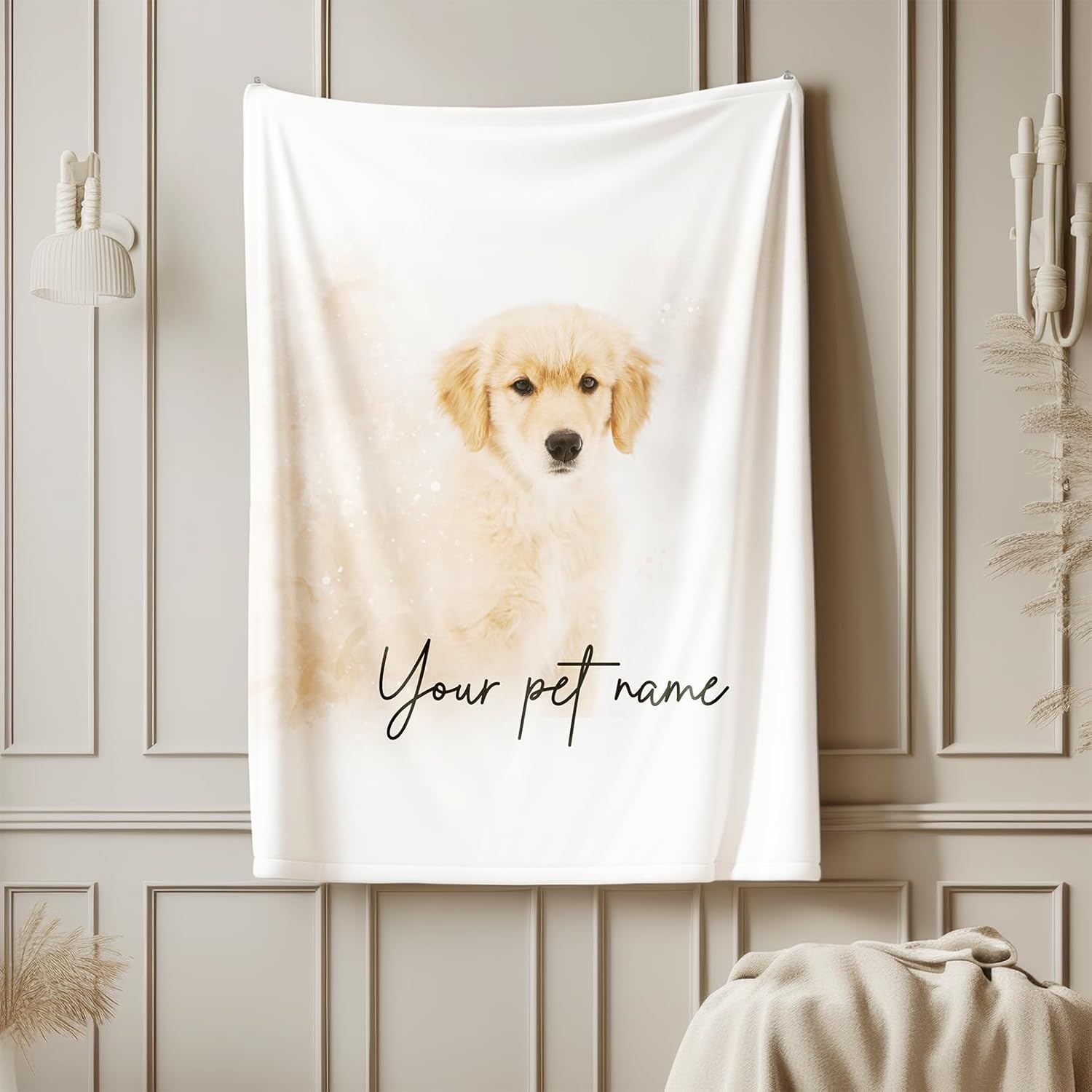 Personalized Pet Photo Blanket - Premium Fleece, Cozy Custom Name Throw for Pets (Multi 1)