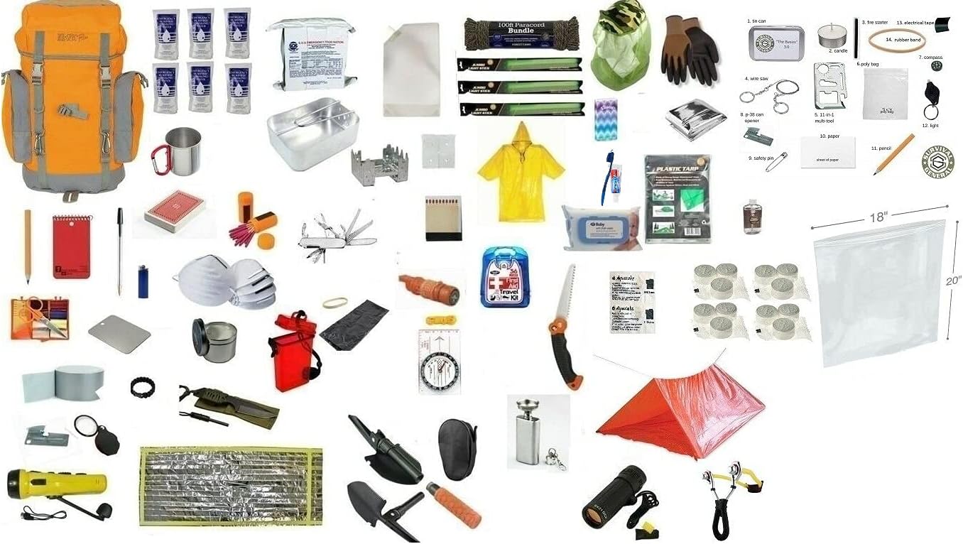 Uncommon 72 Hr Orange Survival Backpack Kit Zombie Emergency 3 Day Disaster Pack Bug Out E&D Shop