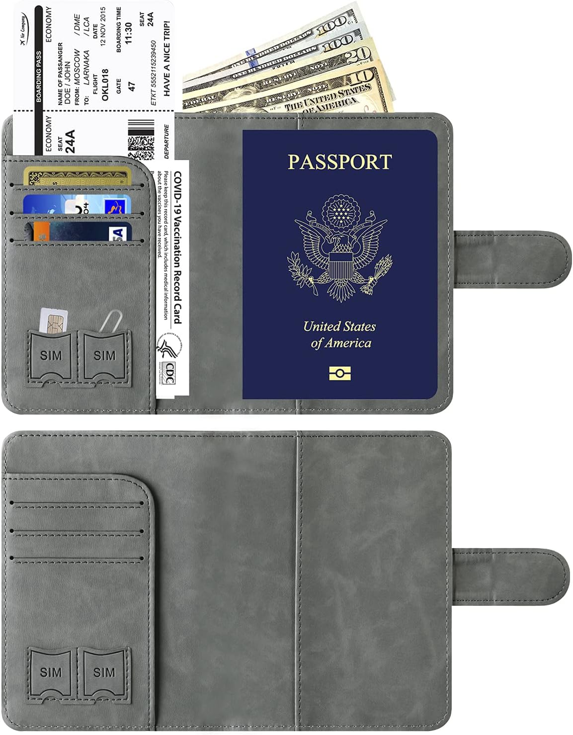  | Passport Holder Cover Wallet Case for Women Men RFID Blocking Leather Travel Wallets Travel Accessories (Lime) | Passport Covers