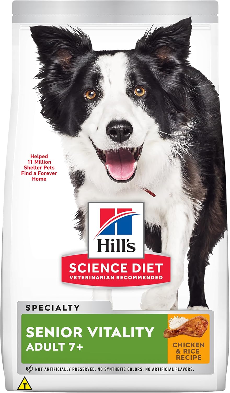 Hill’s Science Diet, Ração, Cães Idosos, Vitalidade Sênior, Frango, 1,5 kg