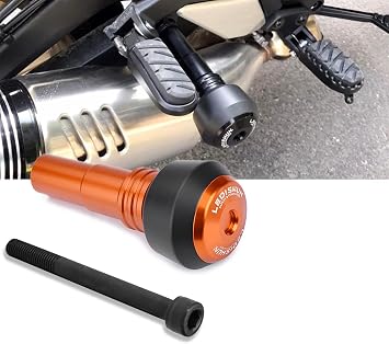 motokano Accessoires Falling protection Exhaust Slider Crash pad slider compatible with Husqvarna Svartpilen 401 Vitpilen 401 Svartpilen 250 orange