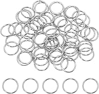 Vista 8 de Shapenty Anillos abiertos de acero inoxidable, conectores gruesos y divididos para llavero, collar, pulsera, aretes, colgante, joyería, hallazgo