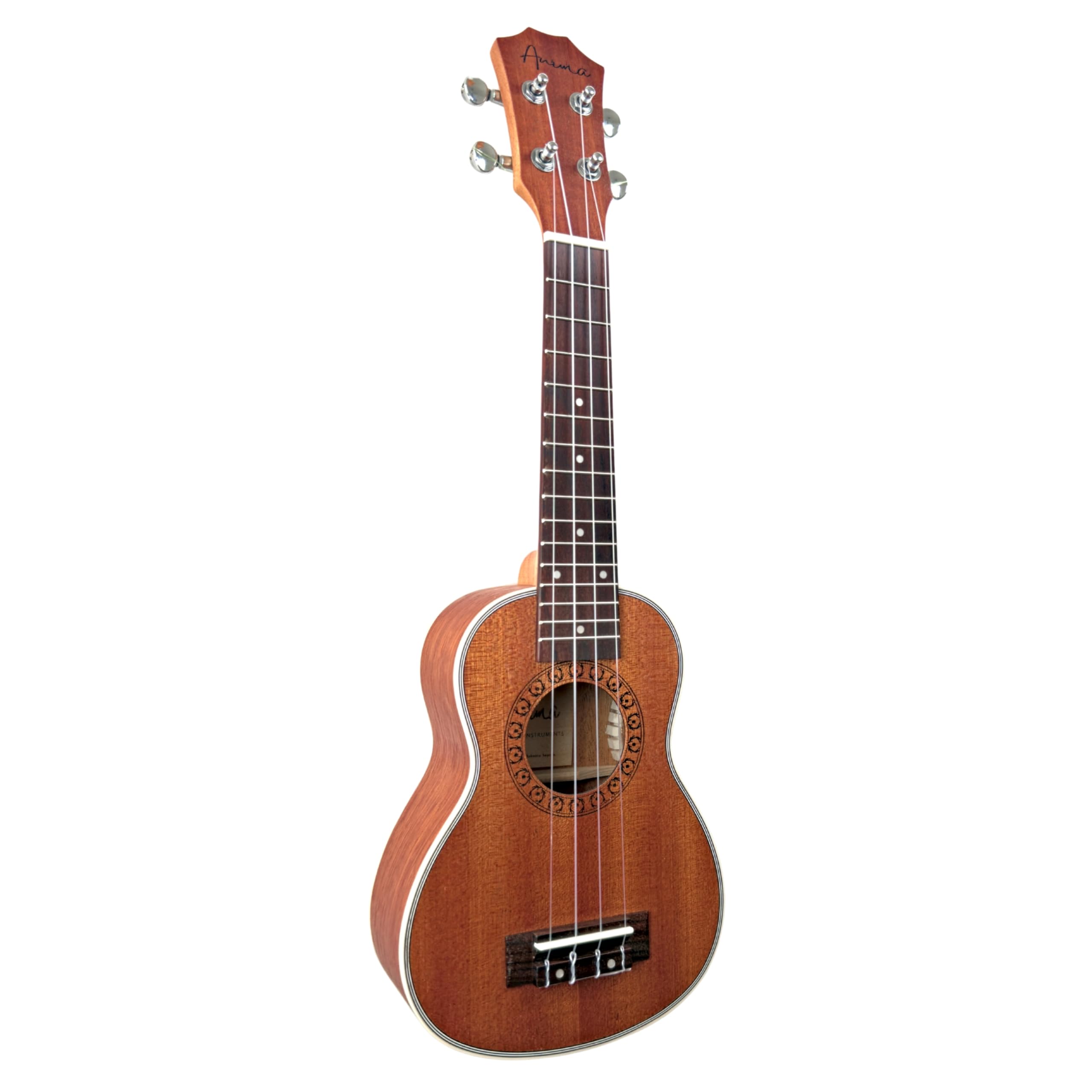 ANIMA Set ukulele soprano Mahonia in mogano con borsa e metodo facile, ideale per principianti, bambini e adulti