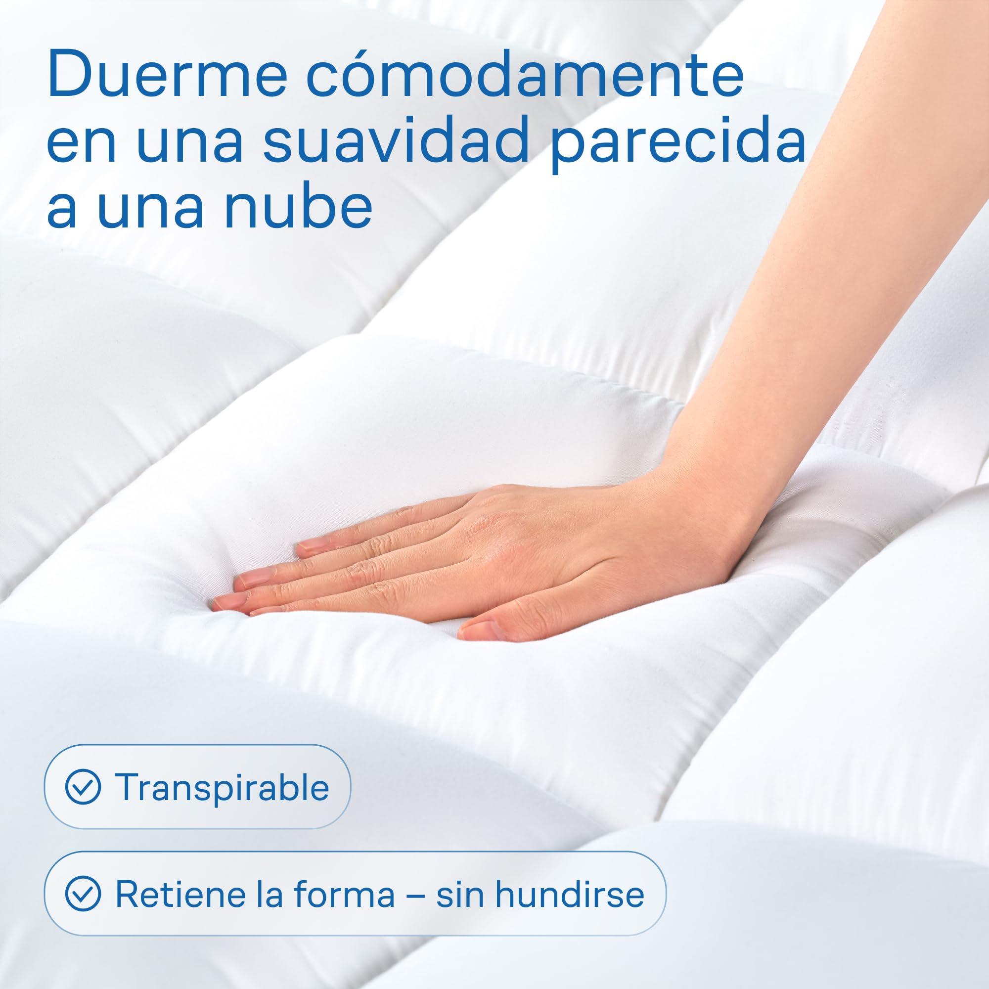 Microfiber Mattress Topper 180x200 cm, 600 gsm with Skirt 7D/3D 50/50