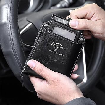 Men's RFID Blocking Wallets, Leather Purse for Men's ID Window and Coin Pocket, Retro Large Capacity Wallet Men's Wallet Zipper Wallet Business Wallet