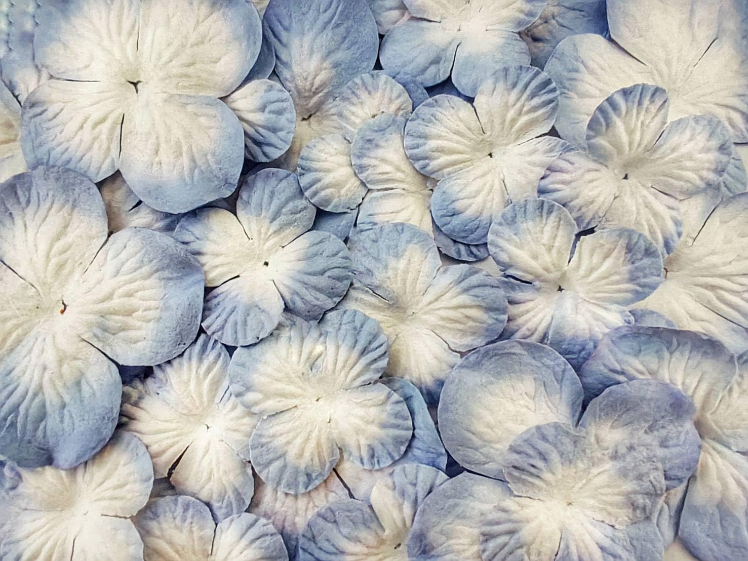 50 Stück Handgefertigte Maulbeerpapier-Blumen Hortensien – 5,1 X 5,1 Cm, Für Scrapbooking, Hochzeit, DIY