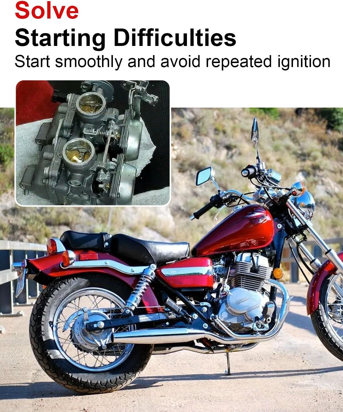 Carburetor Rebuild Repair Kit Single Carburetor Version with Plunger Assembly Fit for Honda Rebel 250/ CMX250/ CA250 Motorcycle 1985-2016