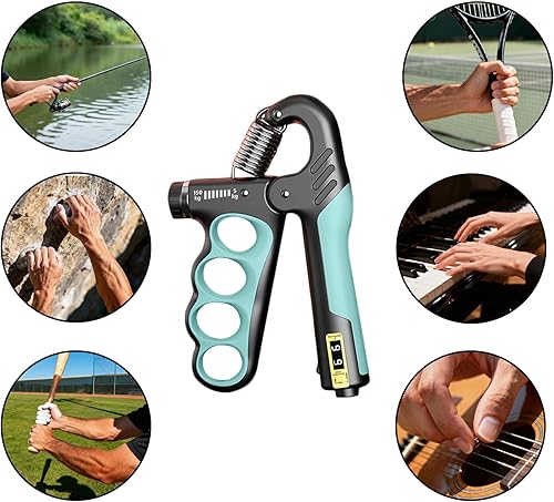 Miniatura 4 de 2 unidades de entrenamiento de fuerza de agarre de mano, 11-220 libras, agarre de mano ajustable, fortalecedor de antebrazo con contador