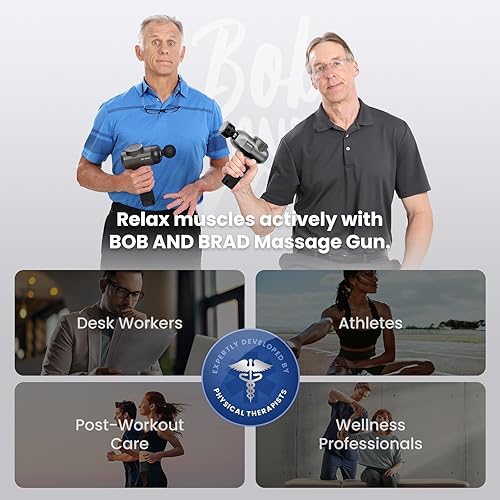 Miniatura 9 de BOB AND BRAD Pistola de masaje C2 Ultra con calor y luz LED infrarroja, pistola masajeadora de percusión de tejido profundo, masajeador muscular